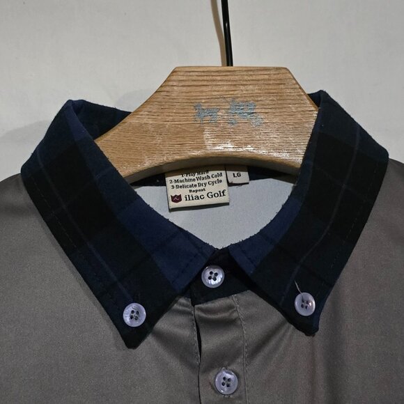 iliac Golf Made in USA Polo - Gray  - Sz L* - Picture 4 of 7
